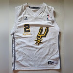 Adidas White and Yellow 2014 NBA Finals Kawhi Leonard Spurs Jersey